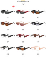 Lunettes de soleil classiques demi-cerclées rectangulaires pour hommes et femmes, idéales pour les activités de plein air, avec protection UV et design de marque promotionnel.