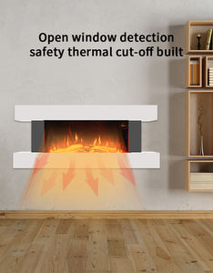 Foyer électrique mural pour salle de bain, poêle à granulés gris à insert silencieux Foyer électrique avec meuble tv - Product Image 4