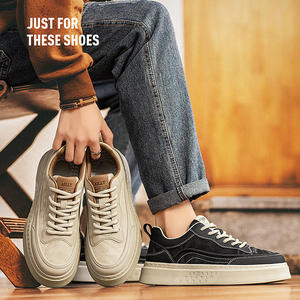 Nouvelles Chaussures de Marche Décontractées en Cuir pour Hommes, Tendance Printemps 2026, Marque Sportive, à Lacets, Semelle Souple, Rehaussantes et Polyvalentes - Product Image 3