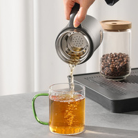 PINKAH Bouteille isotherme personnalisée en acier inoxydable 550 ml (19 oz) anti-fuite avec infuseur pour thé et café, tasse de bureau