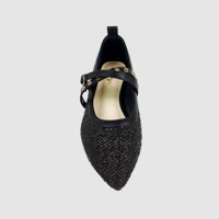Chaussures plates élégantes pour femmes à bout pointu en PU, à brides croisées et boucle réglable, confortables pour l'extérieur