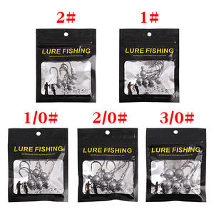 Lure Fishing Lead Head Hook High Carbon Steel Anti Loosening <b>Blood</b> Groove 5 Hooks <b>Bag</b> Bass Freshwater Fishing Hook - Product Image 5