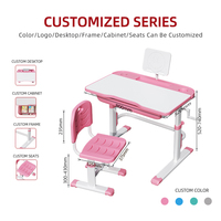 Ensemble bureau et chaise réglables QX80-DLPN01, design moderne multifonctionnel, mobilier d'étude à domicile pour enfants