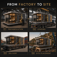 Cabane modulaire préfabriquée moderne personnalisée avec verrière panoramique pour hôtel-resort, glamping et location de vacances