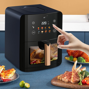 Friteuse à air intelligente 6L multifonctionnelle avec four électrique visuel tout-en-un grande capacité <span class=keywords><strong>sans</strong></span> <span class=keywords><strong>huile</strong></span> faible en gras pour <span class=keywords><strong>frites</strong></span> - Product Image 3