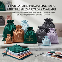 Sacs de Rangement Anti-Poussière Personnalisés en Soie de Luxe avec Cordon, Sac Cadeau de Qualité pour Cosmétiques, Bijoux, Lingerie, Sacs à Main et Perruques en Satin