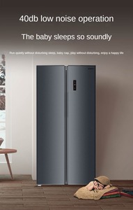 Réfrigérateur côte à côte en acier inoxydable haute capacité, à froid ventilé, sans givre, écoénergétique, pour usage domestique, avec grand congélateur - Product Image 5