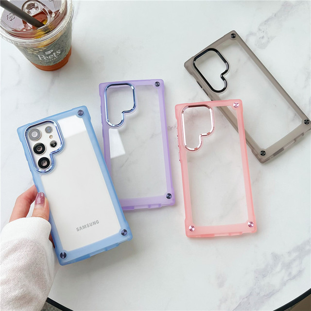 Drop Proof Hybrid Shockproof Transparent Back Cover Mobile Phone Case for Samsung Galaxy S21 S22 S23 ultra