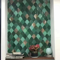 Mosaïque de carreaux en céramique de forme spéciale faits à la main en feuille de bananier moderne 100X200/150X200mm Carreaux muraux d'art pour salle de bain
