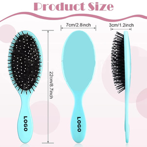 Brosse démêlante personnalisable avec logo, brosse à cheveux réglable en plastique pour démêlage à sec et humide, ensemble de brosses de voyage à poils doux - Product Image 2