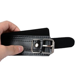 Men Sexy Leather Bondage <b>Suspender</b> Black Low Rise With Cuffs And Chains For Adult Romantic Use - Product Image 5