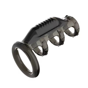 แหวนล็อกป้องกันการต้านทานของผู้ชายคริสตัลสั่นได้สำหรับสามีและภรรยาผลิตภัณฑ์ทางเพศโมเดล K01สีดำเพื่อเพิ่มความสุข - Product Image 1