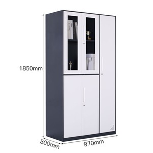 Armadio Archivio Moderno in Metallo Autoportante con 4 Ante in Vetro, Grande Capacità, <span class=keywords><strong>per</strong></span> <span class=keywords><strong>Ufficio</strong></span> e Camera da Letto - Product Image 3