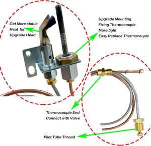 Assemblage de brûleur pilote au gaz naturel Matériau en PVC Résistant à la chaleur Étanche Remplacer pour cheminée d'intérieur Real <span class=keywords><strong>Fyre</strong></span> - Product Image 6