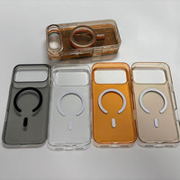 Coque de téléphone transparente électromagnétique Crystal Orange - Modèle PC antichoc (compatible avec iPhone 17 Pro/Pro Max)