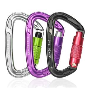 24kN Heavy Duty Auto Lock Swivel Aluminum Carabiner Screw Locking Swivel Carabiner