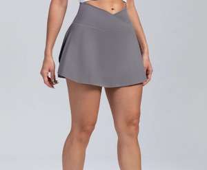 Falda DE TENIS plisada de cintura alta para mujer, faldas atléticas de Golf con logotipo frontal, pantalones cortos de entrenamiento fluidos para correr, bolsillos para deportes - Product Image 5