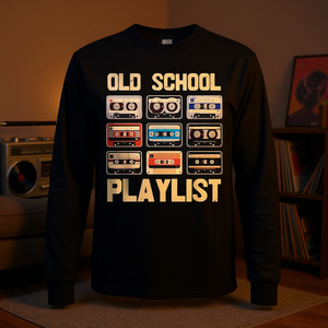 Camiseta de manga larga con diseño de cassette de lista de reproducción de la vieja escuela - Product Image 3