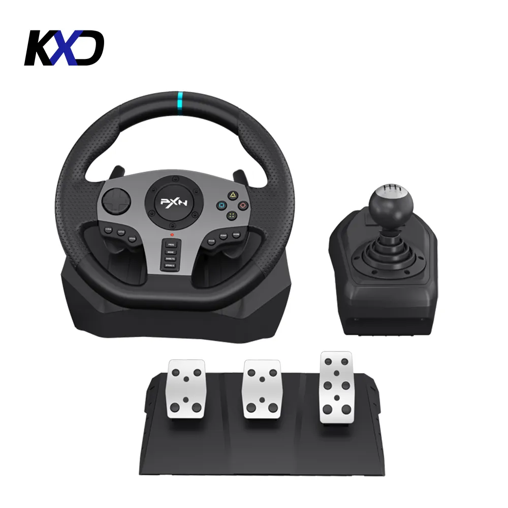 Roda kemudi game PXN-V9 kompatibel dengan P3/P4/saklar/x-boxone dengan motor ganda bawaan