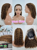Promotion Letsfly 25$ Perruques Bob Lace Frontal 13x4 Water Wave 10 12 14 16 pouces, Cheveux Humains 100% Naturellement Bouclés, Qualité 9A 180%, Vente en Gros
