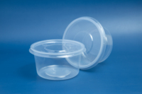 Usine plastique PP jetable Dessert conteneur rond clair bol tasse boîtes de fruits avec couvercle produits d'emballage Top vente 2025