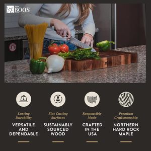 Gỗ Walnut cắt Board 18x18 -3 dày, 24-lb Reversible butcher khối với End-Grain & Finger Grips-Sản xuất tại USA - Product Image 3