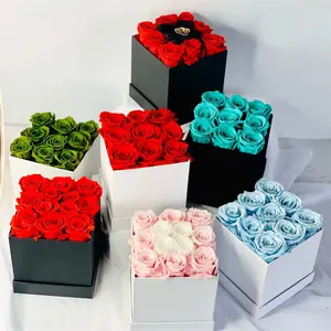 Factory Hot selling red colorful eternal flower different colors sizes Valentine's Day gift preserved roses