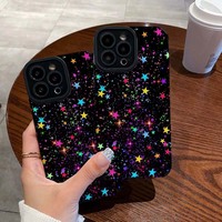 Coque de téléphone portable en cuir TPU souple avec impression colorée et motif élégant pour iPhone 17 8 X Xr Xs 11 12 13 14 15 16 Pro
