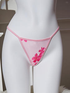 Lencería erótica Sexy personalizada para mujer, conjunto de uniforme de San Valentín con falda de flores aplastadas ahuecadas de tentación transparente de encaje - Product Image 6