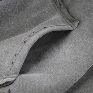 Chất Lượng Cao Tùy Chỉnh Người Đàn Ông Của Heavyweight Cotton Terry In Loose Cắt Dây Kéo-up Áo Axit Rửa Dark <span class=keywords><strong>Red</strong></span> Thời Trang Đường Phố Cổ Điển - Product Image 6