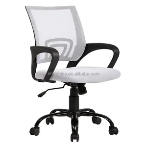 Tốt nhất người bán trắng lưới vải văn phòng xoay nâng ghế máy tính với cơ sở kim loại màu đen