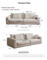 111182 Quanu Ensemble de canapés de style européen, mobilier de salon, canapé sectionnel moderne en tissu, ensemble de canapés de luxe