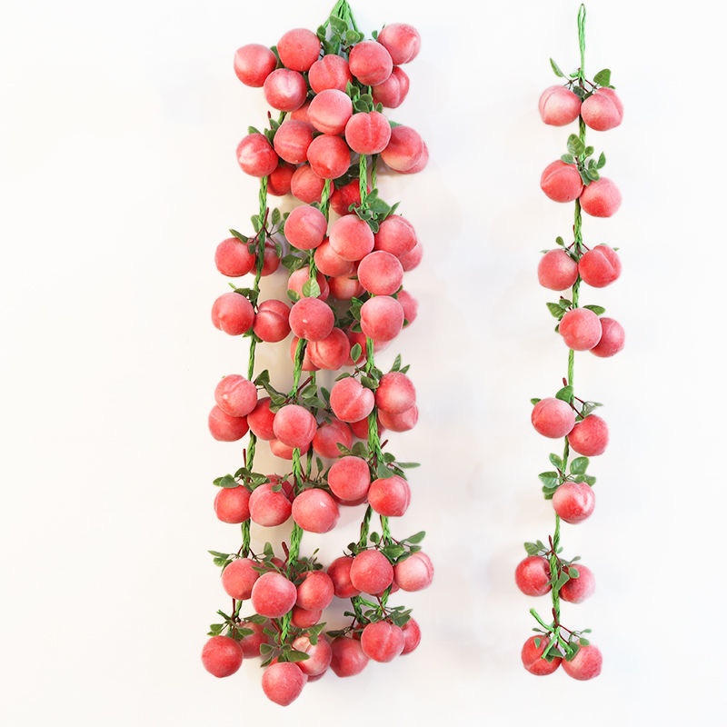 peach skewer with leaves-pink