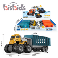 Vente chaude Enfants Alliage Inertie Puissance Moulé Sous Pression Véhicule Tracteur Conteneur De Voiture Clôture Animal Remorque Véhicule À Quatre Roues Transport Jouet