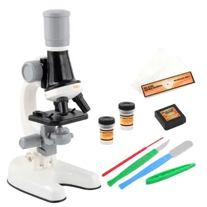 Terbaru Panas Menjual Ilmu Pendidikan 100X 400X 1200X Zoom Biological Microscope Mainan untuk Anak Stem Pendidikan Mainan Set Pembelajaran Sains