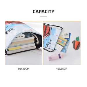 Fashion Dye Sublimation Personalized Polyester <b>Light</b> Unisex draw cord Bags 20-38L - Product Image 3