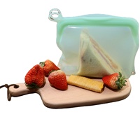Conteneur alimentaire en silicone autoportant, compatible congélateur, four et lave-vaisselle, sac réutilisable en silicone anti-fuite avec fermeture éclair
