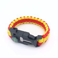 Prêt à expédier Randonnée Camping Pêche Matériel de chasse boussole allume-feu sifflet Bracelet survie