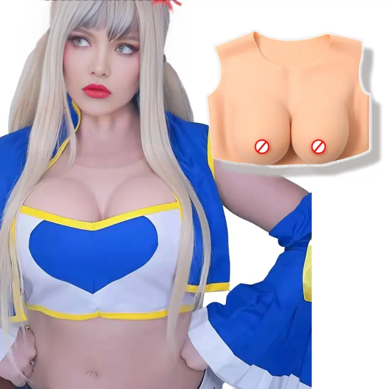 Pecho de silicona realista, producto más nuevo, Cosplay, pechos falsos, seudónimo, simulación de silicona grande, vestido de CD unido para hombres