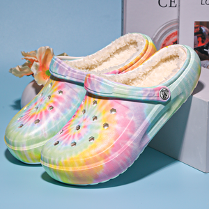 Sepatu Slip On pendek untuk wanita, sepatu selop kasual dalam ruangan modis, hangat ringan dengan fitur tahan air dan jari kaki tertutup Musim Dingin - Product Image 4