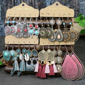 Pendientes de Moda Boho con Borlas y Turquesa para Mujer, Pendientes Colgantes para Fiesta 2024 - Product Image 1