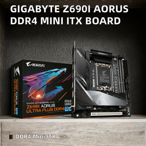 Carte mère de jeu GIGABYTE Z690I <span class=keywords><strong>AORUS</strong></span> ULTRA PLUS DDR4 64 Go Mini ITX, socket LGA 1700, nouvelle génération Intel 12e/13e génération, NVMe M.2, ordinateur de bureau - Product Image 2