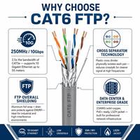 CAT6 FTP 250MHz Abgeschirmtes Netzwerkkabel 23AWG Massives Kupfer Folienabgeschirmtes Ethernet LAN-Kabel für Rechenzentren PoE CMR