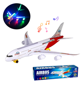 Usine directe grand 45cm électrique coloré lumière musique roue universelle conduite <span class=keywords><strong>Airbus</strong></span> <span class=keywords><strong>A380</strong></span> modèle en plastique avion <span class=keywords><strong>jouet</strong></span> pour les enfants - Product Image 1
