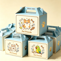 Boîte cadeau en PET avec impression de dessin animé personnalisée, poignée pliable, emballage extérieur gaufré pour les petits paquets de friandises pour hamsters