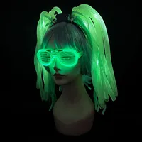1 ensemble de bandeaux LED Y2K avec lunettes pour femmes, bandeau lumineux tressé pour bar, club, danse et spectacle, accessoires pour cheveux
