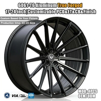 Jantes SUV forgées sur mesure Viaol 22x10 22x11.5 5x112 Noir brillant Multi-rayons Concaves Profonds Adaptées pour BMW X5 X6 Audi Q8