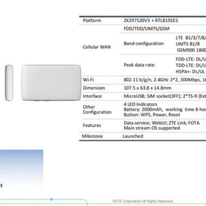 ZTE MF920U 4G LTE Wifi Wireless Sim Card <b>Modem</b> Router with Two Antenna Port - Product Image 6