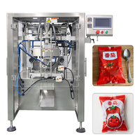 Machine verticale de formage, remplissage et scellage de sachets ZL-180PH à pompe à piston automatique, haute vitesse (20-120 sachets/min) pour sauce tomate, pâte alimentaire et produits de précision