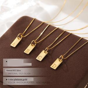 Collar con Colgante Cuadrado Minimalista <span class=keywords><strong>de</strong></span> Plata S925, Estilo Moderno y Ligero, Versátil, <span class=keywords><strong>Precio</strong></span> al por Mayor - Product Image 3